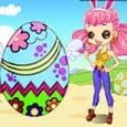 Color Girls Easter Eggs Painting