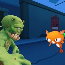 Play Angry Cat Run Zombies Alley Online