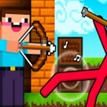 Play Noob archer vs Stickman Zombie: zombie shooter Online